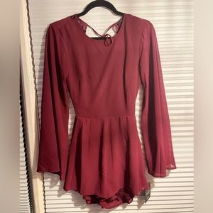 Lulus maroon romper. Backless
